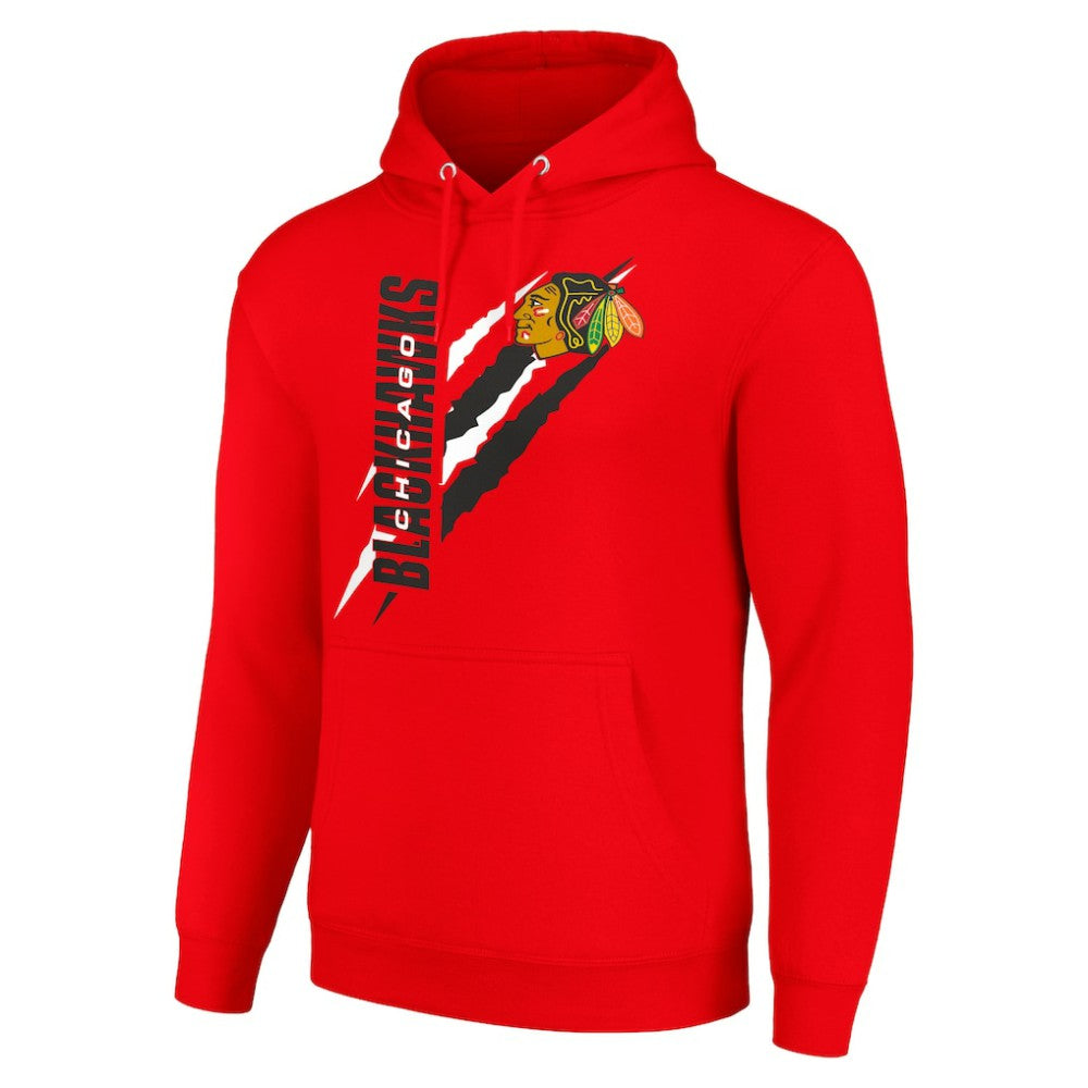 NHL Chicago Blackhawks Starter Color Scratch Fleece Pullover Hoodie