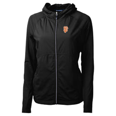 Black San Francisco Giants Cutter & Buck Women's City Connect Adapt Eco Knit Hybrid Recycled Full-Zip Hoodie