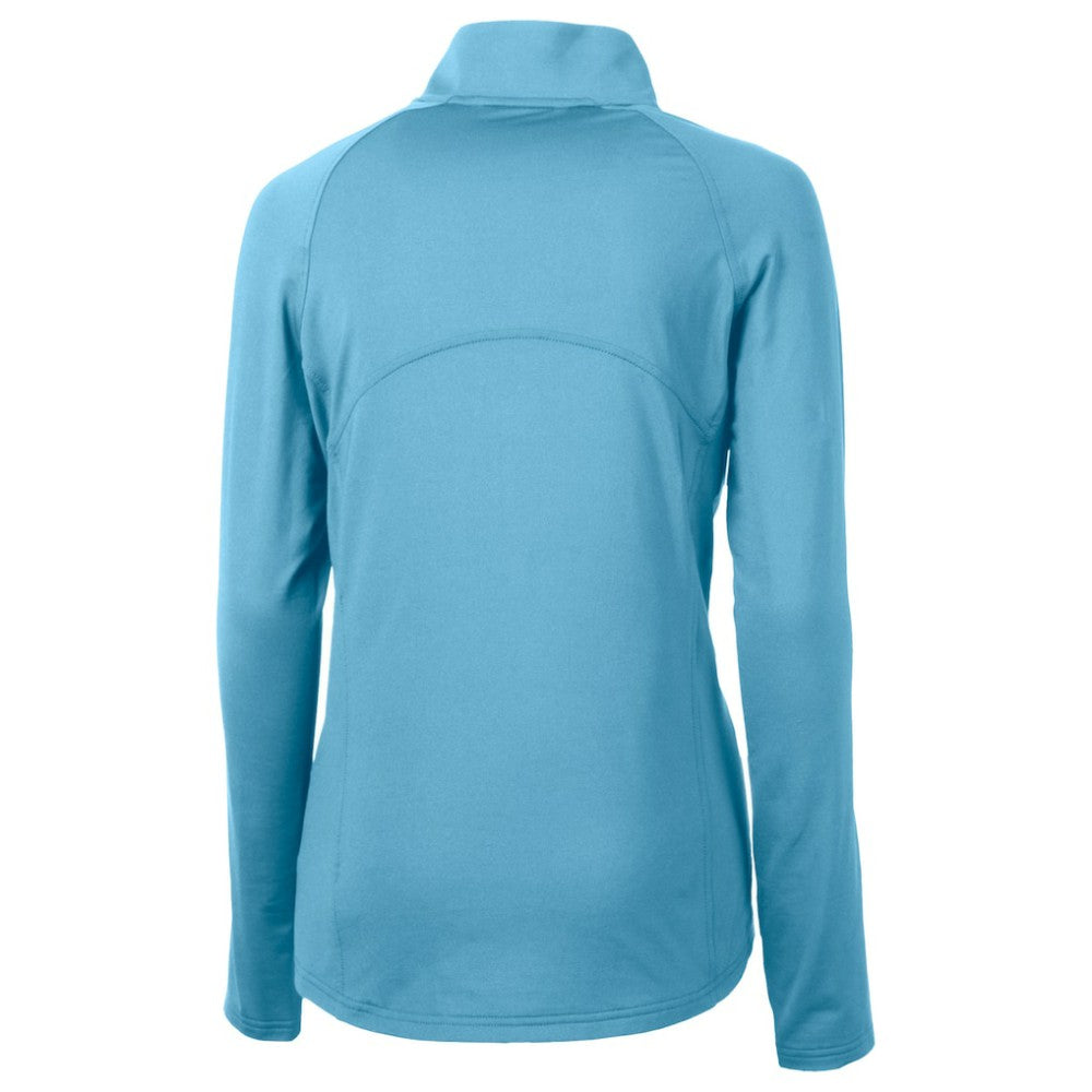 Powder Blue Chicago Cubs Cutter & Buck Women's City Connect Adapt Eco Knit Recycled Half-Zip Pullover Top
