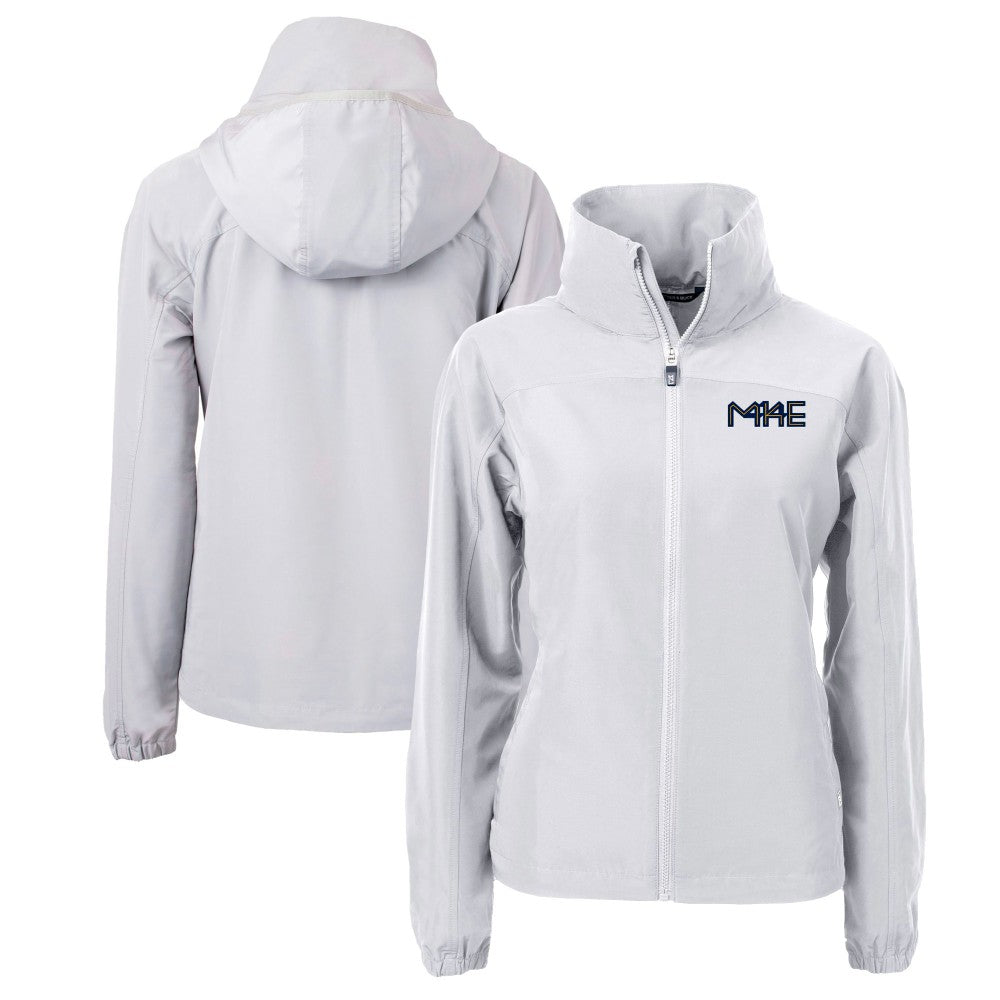 Gray Milwaukee Brewers Cutter & Buck Women's City Connect Charter Eco Recycled Full-Zip Jacket