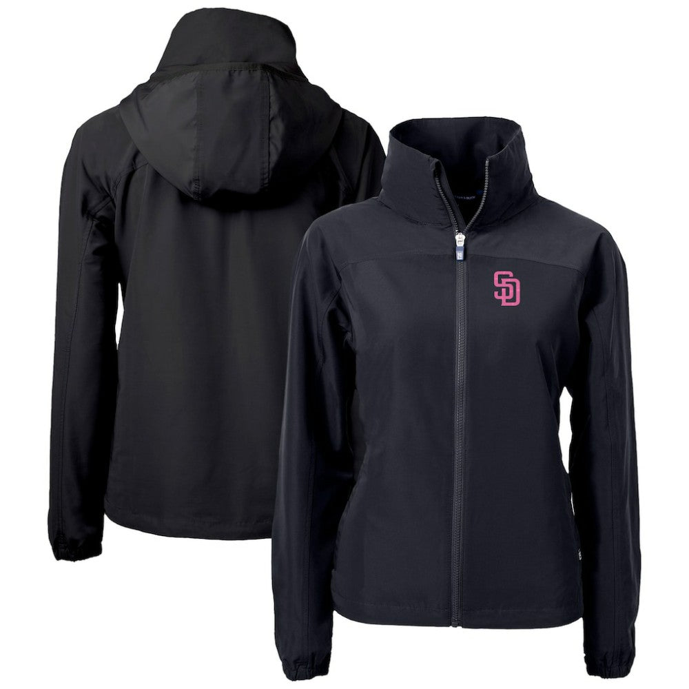 Black San Diego Padres Cutter & Buck Women's City Connect Charter Eco Recycled Full-Zip Jacket