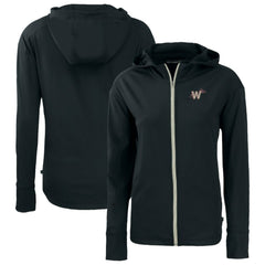 Black Washington Nationals Cutter & Buck Women's City Connect Daybreak Eco Recycled Full-Zip Hoodie