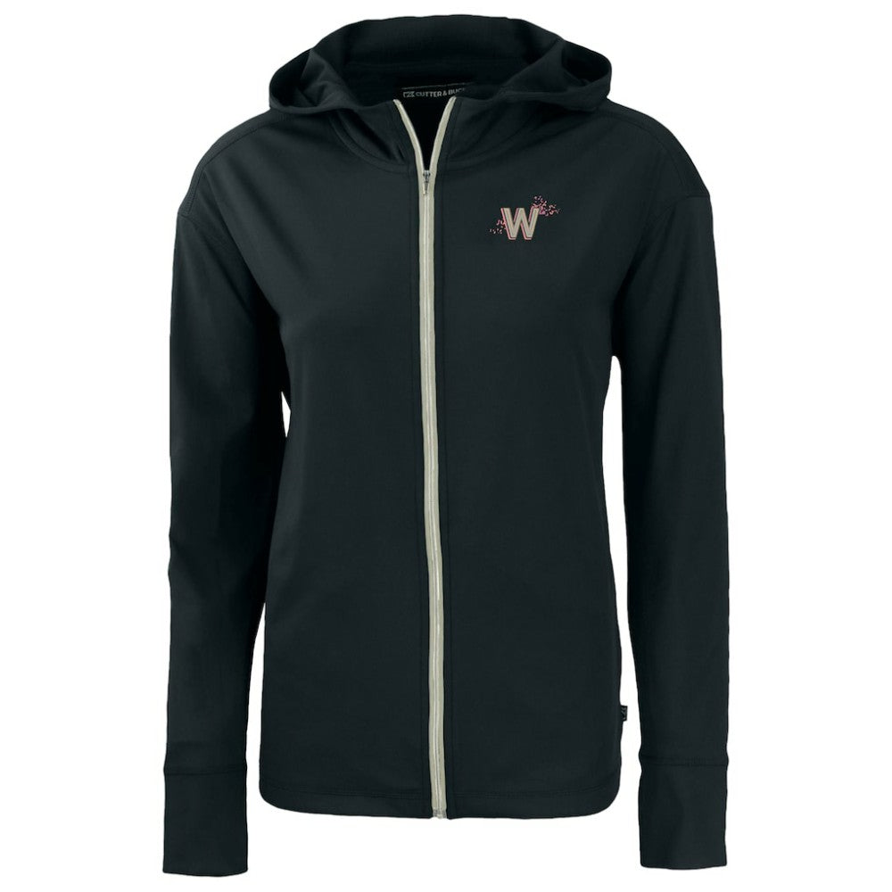 Black Washington Nationals Cutter & Buck Women's City Connect Daybreak Eco Recycled Full-Zip Hoodie
