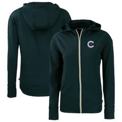 Navy Chicago Cubs Cutter & Buck Women's City Connect Daybreak Eco Recycled Full-Zip Hoodie