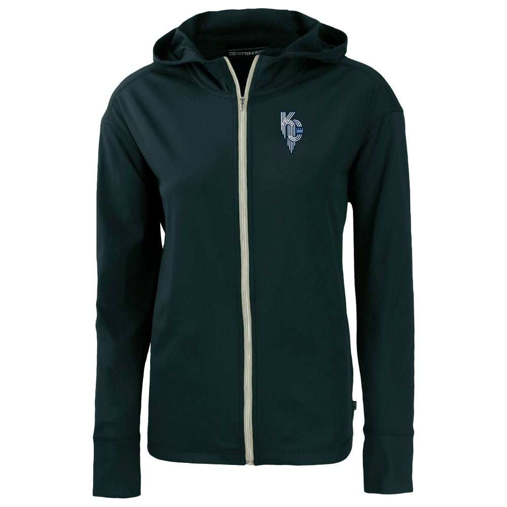 Navy Kansas City Royals Cutter & Buck Women's City Connect Daybreak Eco Recycled Full-Zip Hoodie