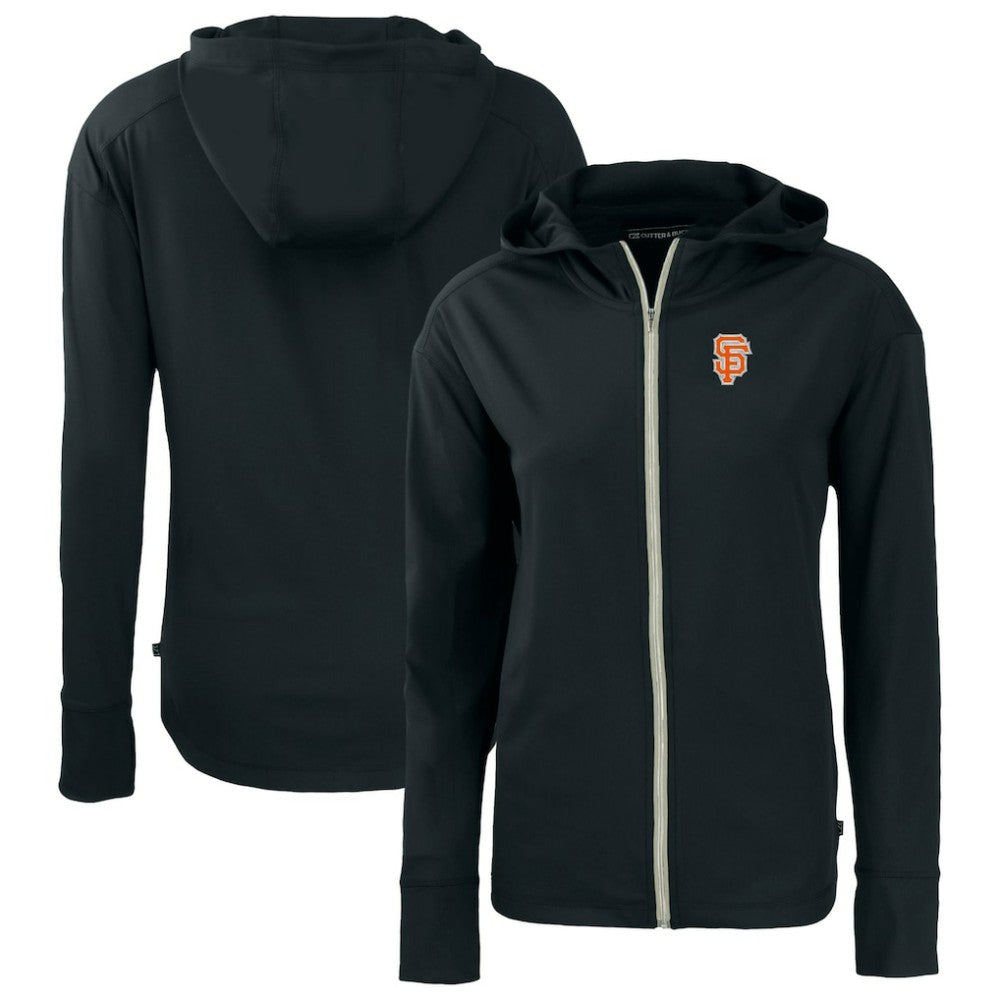 Black San Francisco Giants Cutter & Buck Women's City Connect Daybreak Eco Recycled Full-Zip Hoodie