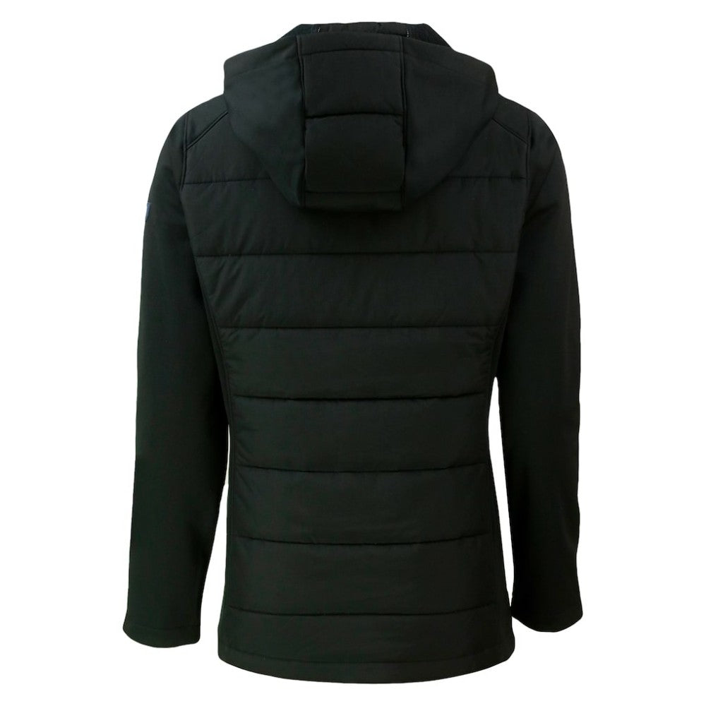 Black San Diego Padres Cutter & Buck Women's City Connect Evoke Hybrid Eco Softshell Recycled Full-Zip Hoodie Jacket