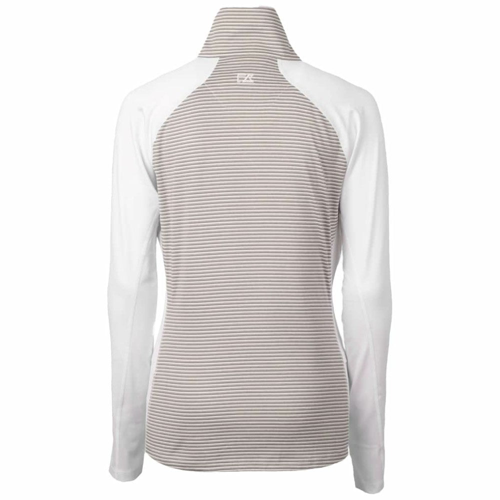 White Houston Astros Cutter & Buck Women's City Connect Forge Tonal Stripe Stretch Half-Zip Pullover Top