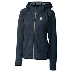 Heather Navy Houston Astros Cutter & Buck Women's City Connect Mainsail Full-Zip Hooded Jacket