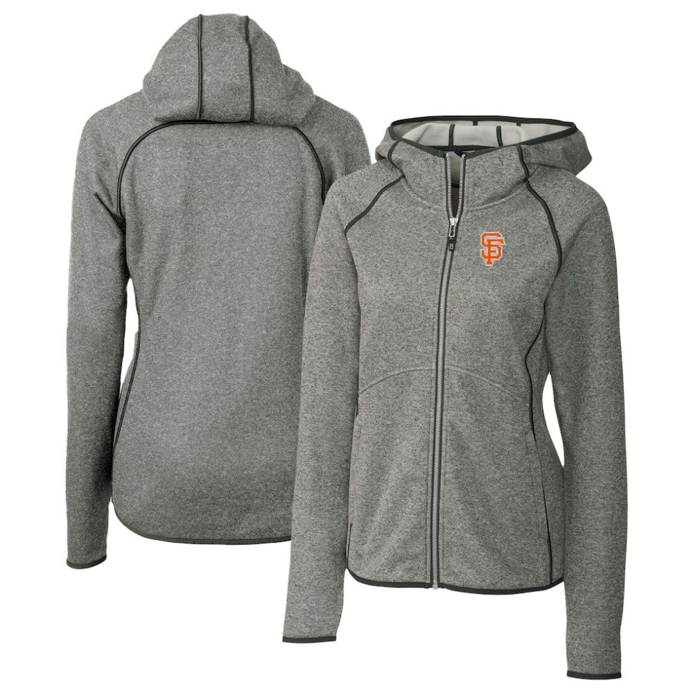 Heather Gray San Francisco Giants Cutter & Buck Women's City Connect Mainsail Full-Zip Hooded Jacket