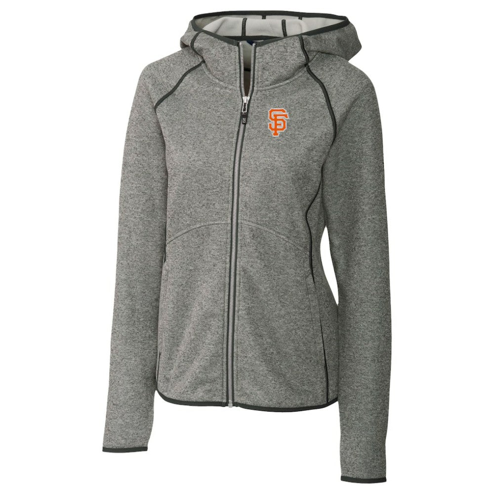 Heather Gray San Francisco Giants Cutter & Buck Women's City Connect Mainsail Full-Zip Hooded Jacket
