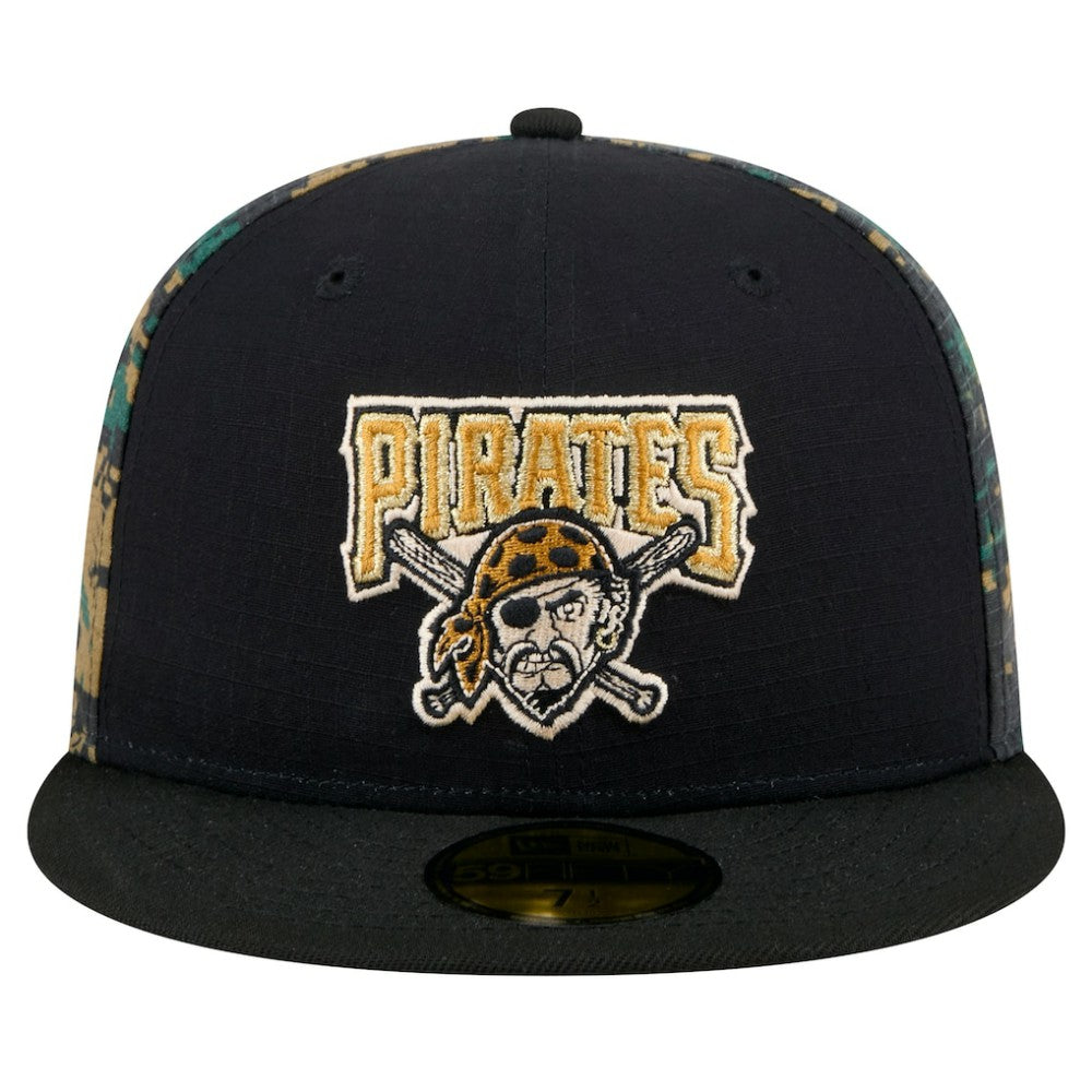 Black Pittsburgh Pirates New Era Digi Camo 59FIFTY Fitted Hat