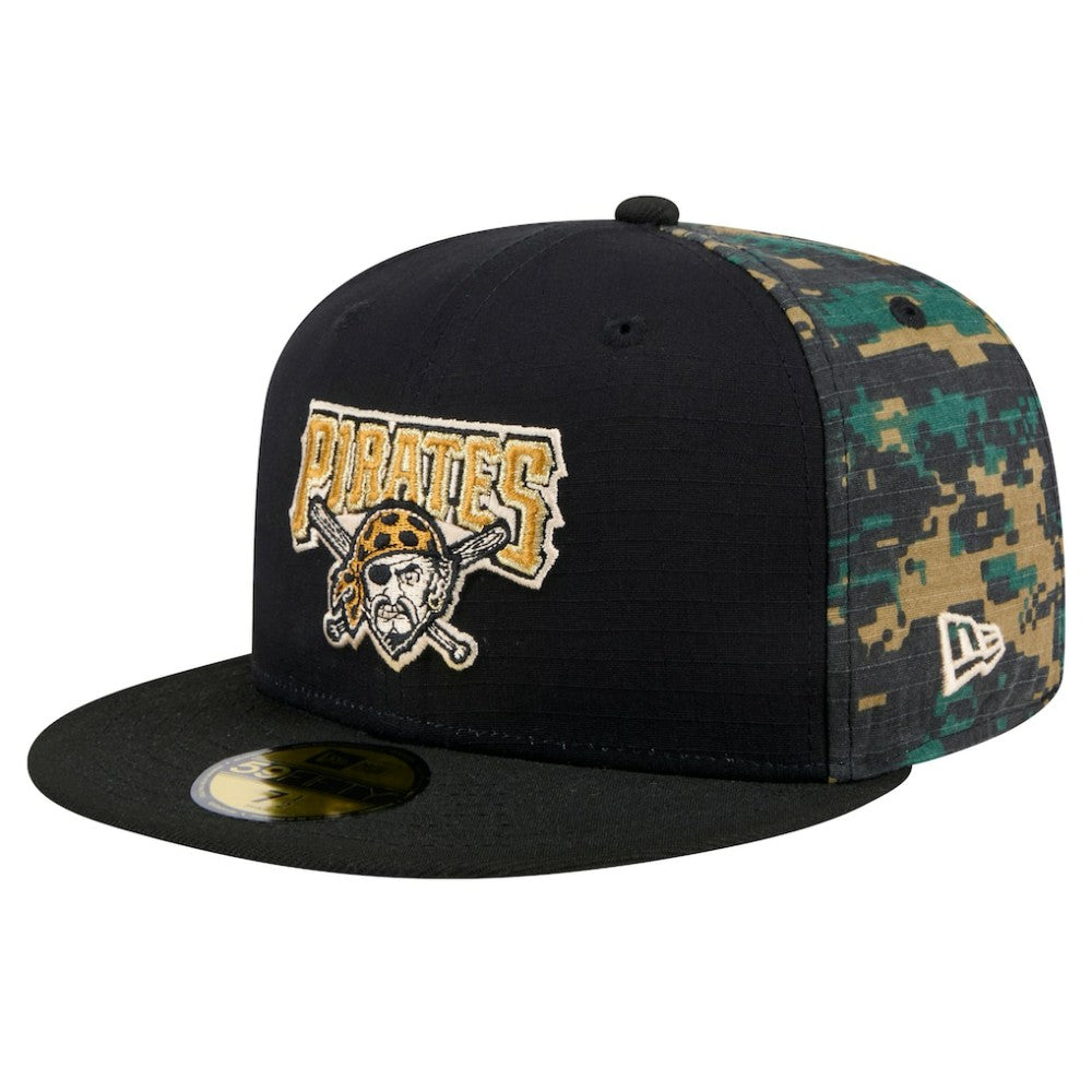 Black Pittsburgh Pirates New Era Digi Camo 59FIFTY Fitted Hat