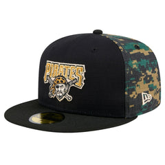 Black Pittsburgh Pirates New Era Digi Camo 59FIFTY Fitted Hat
