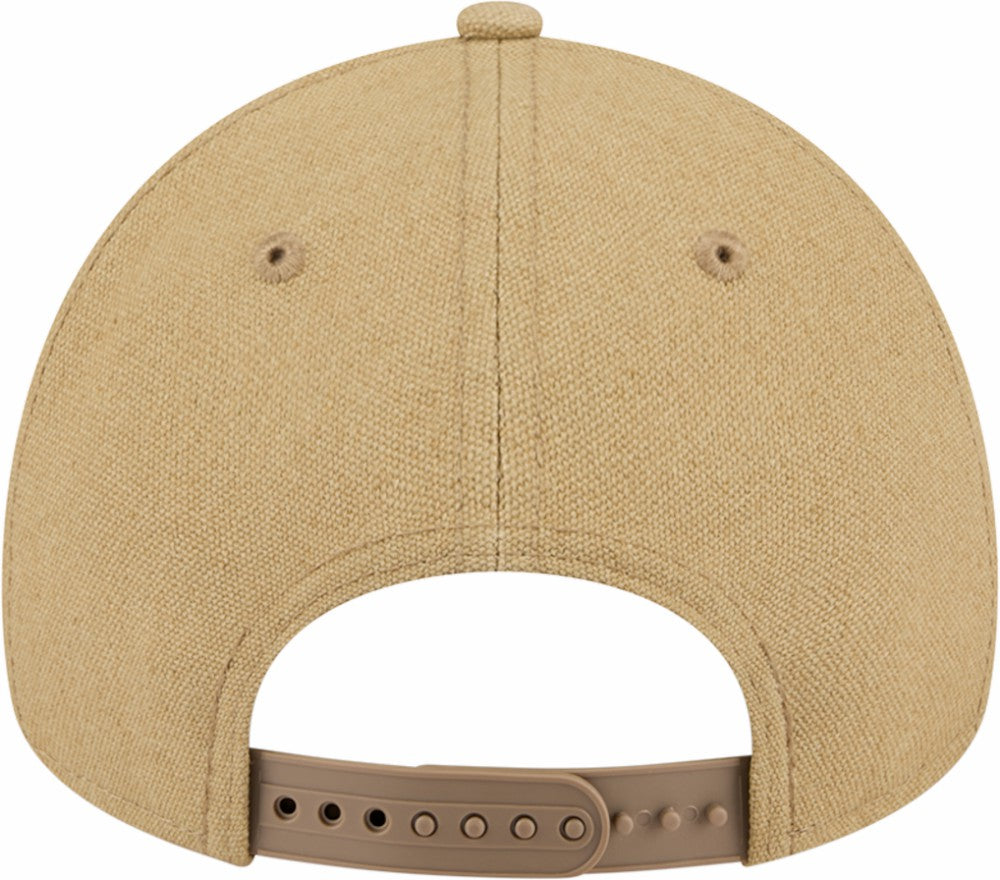 Khaki Chicago Cubs New Era Logo Essentials 9FORTY A-Frame Adjustable Hat