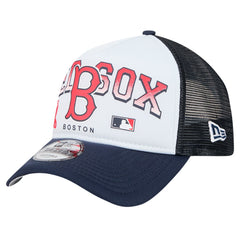 White Boston Red Sox New Era Retro Wordmark 9FORTY A-Frame Trucker Adjustable Hat