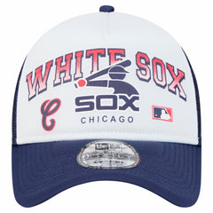 White Chicago White Sox New Era Retro Wordmark 9FORTY A-Frame Trucker Adjustable Hat