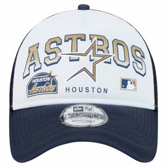 White Houston Astros New Era Retro Wordmark 9FORTY A-Frame Trucker Adjustable Hat