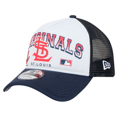 White St. Louis Cardinals New Era Retro Wordmark 9FORTY A-Frame Trucker Adjustable Hat
