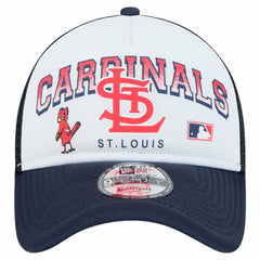 White St. Louis Cardinals New Era Retro Wordmark 9FORTY A-Frame Trucker Adjustable Hat