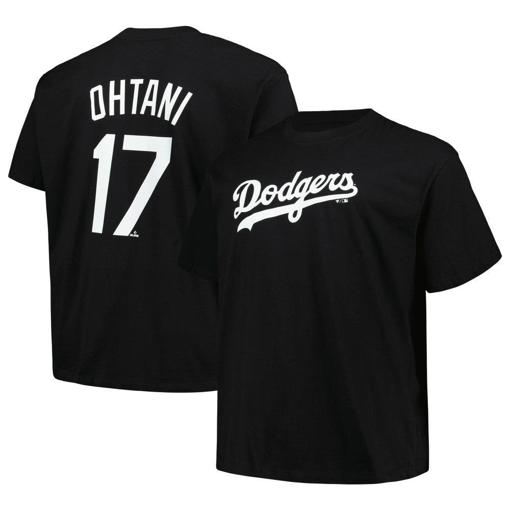 Black Shohei Ohtani Los Angeles Dodgers Profile Big & Tall Name & Number T-Shirt