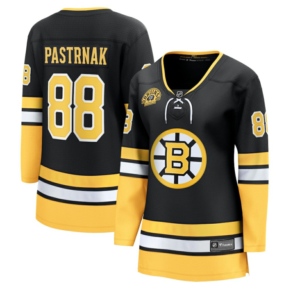 NHL David Pastrnak Boston Bruins Fanatics Women's 100th Anniversary Breakaway Jersey