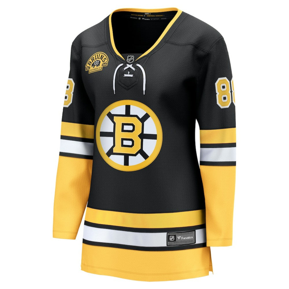 NHL David Pastrnak Boston Bruins Fanatics Women's 100th Anniversary Breakaway Jersey