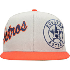 Gray/Orange Houston Astros Mitchell & Ness Knock Out Panel Snapback Hat