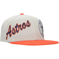 Gray/Orange Houston Astros Mitchell & Ness Knock Out Panel Snapback Hat