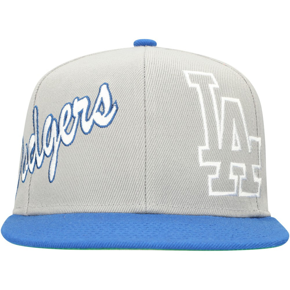 Gray/Royal Los Angeles Dodgers Mitchell & Ness Knock Out Panel Snapback Hat