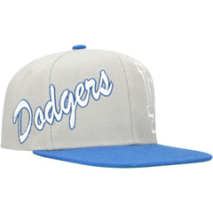 Gray/Royal Los Angeles Dodgers Mitchell & Ness Knock Out Panel Snapback Hat