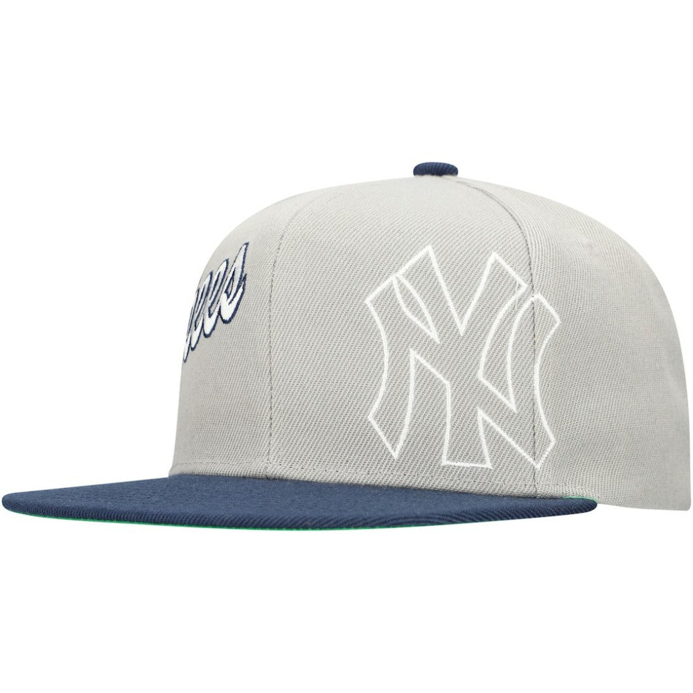 Gray New York Yankees Mitchell & Ness Knock Out Panel Snapback Hat