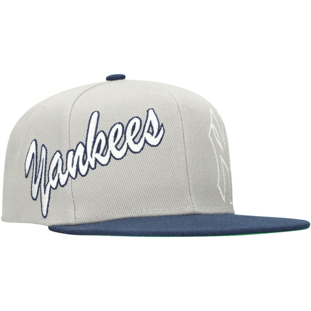 Gray New York Yankees Mitchell & Ness Knock Out Panel Snapback Hat