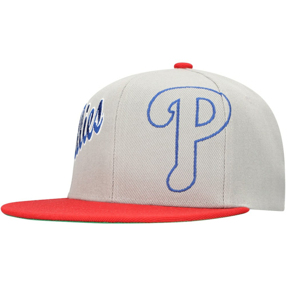 Gray Philadelphia Phillies Mitchell & Ness Knock Out Panel Snapback Hat