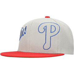 Gray Philadelphia Phillies Mitchell & Ness Knock Out Panel Snapback Hat