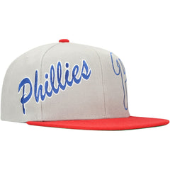 Gray Philadelphia Phillies Mitchell & Ness Knock Out Panel Snapback Hat
