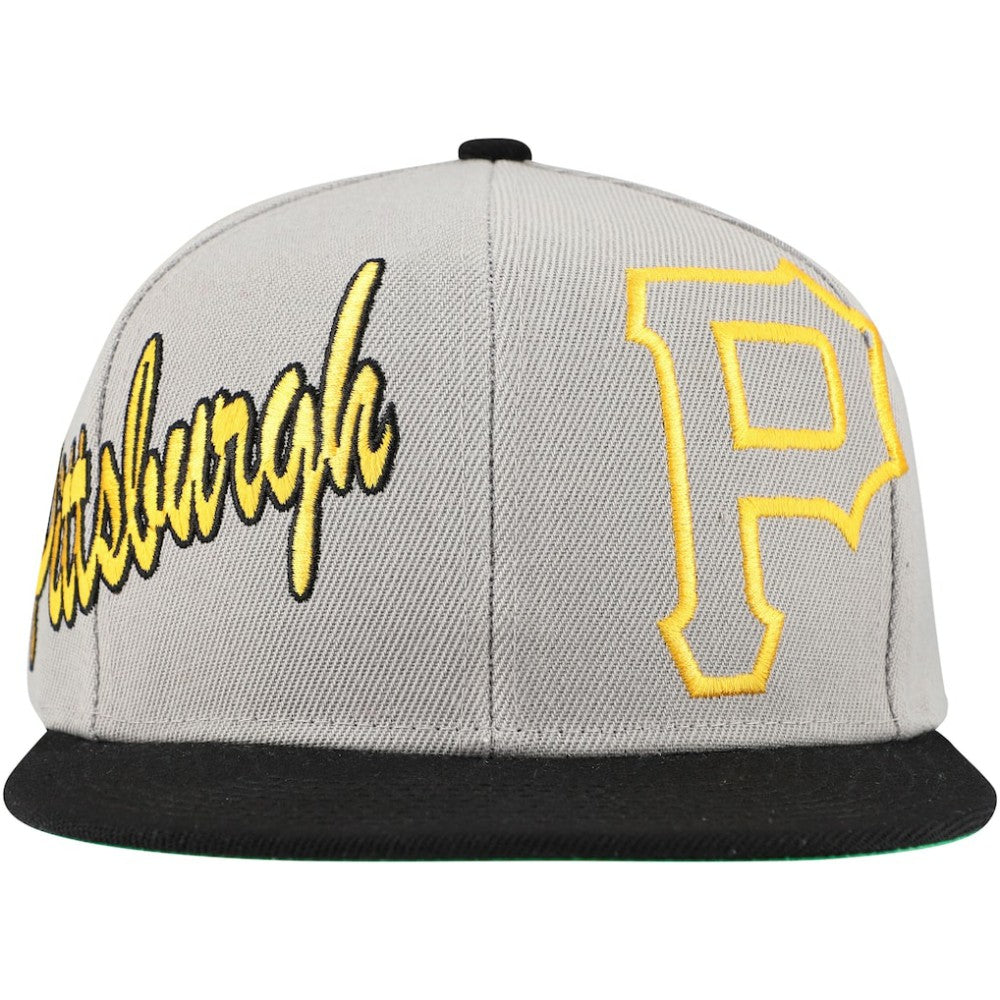 Gray Pittsburgh Pirates Mitchell & Ness Knock Out Panel Snapback Hat