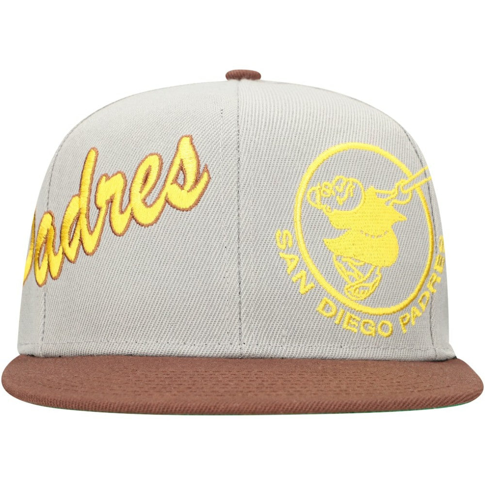 Gray/Brown San Diego Padres Mitchell & Ness Knock Out Panel Snapback Hat