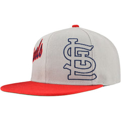 Gray St. Louis Cardinals Mitchell & Ness Knock Out Panel Snapback Hat