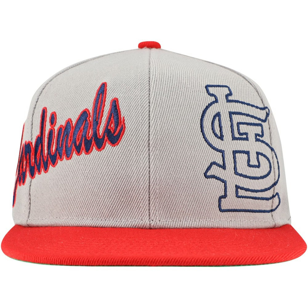Gray St. Louis Cardinals Mitchell & Ness Knock Out Panel Snapback Hat