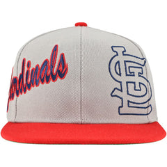 Gray St. Louis Cardinals Mitchell & Ness Knock Out Panel Snapback Hat