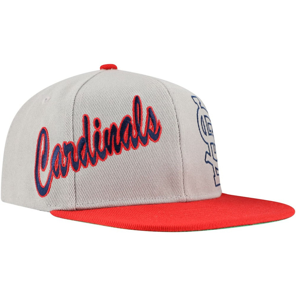 Gray St. Louis Cardinals Mitchell & Ness Knock Out Panel Snapback Hat