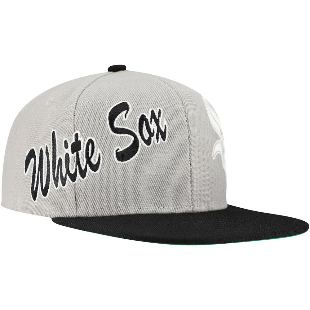 Gray Chicago White Sox Mitchell & Ness Knock Out Panel Snapback Hat