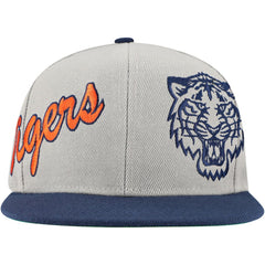 Gray Detroit Tigers Mitchell & Ness Knock Out Panel Snapback Hat