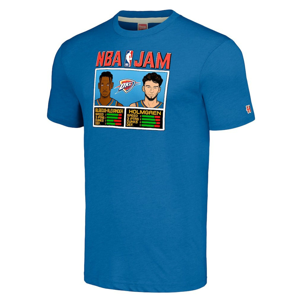 Shai Gilgeous-Alexander & Chet Holmgren Oklahoma City Thunder Homage Unisex NBA Jam Tri-Blend T-Shirt