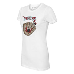 White Arizona Diamondbacks Tiny Turnip Women's Butterfly Glove T-Shirt