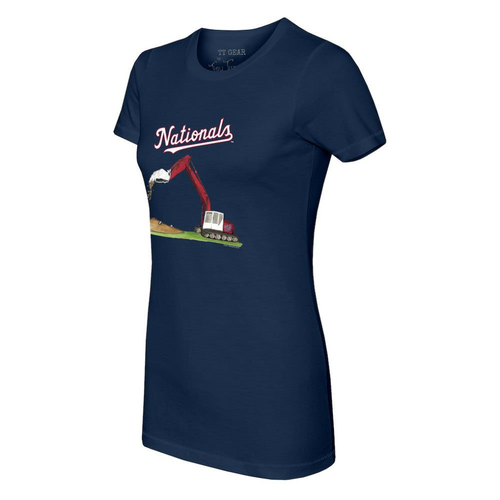 Navy Washington Nationals Tiny Turnip Women's Excavator T-Shirt