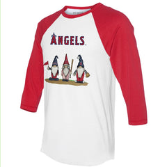 White/Red Los Angeles Angels Tiny Turnip Unisex Gnomes 3/4-Sleeve Raglan T-Shirt