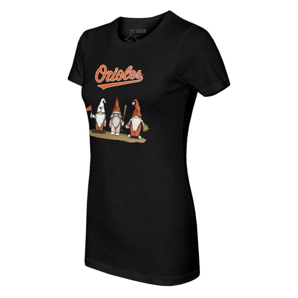 Black Baltimore Orioles Tiny Turnip Women's Gnomes T-Shirt