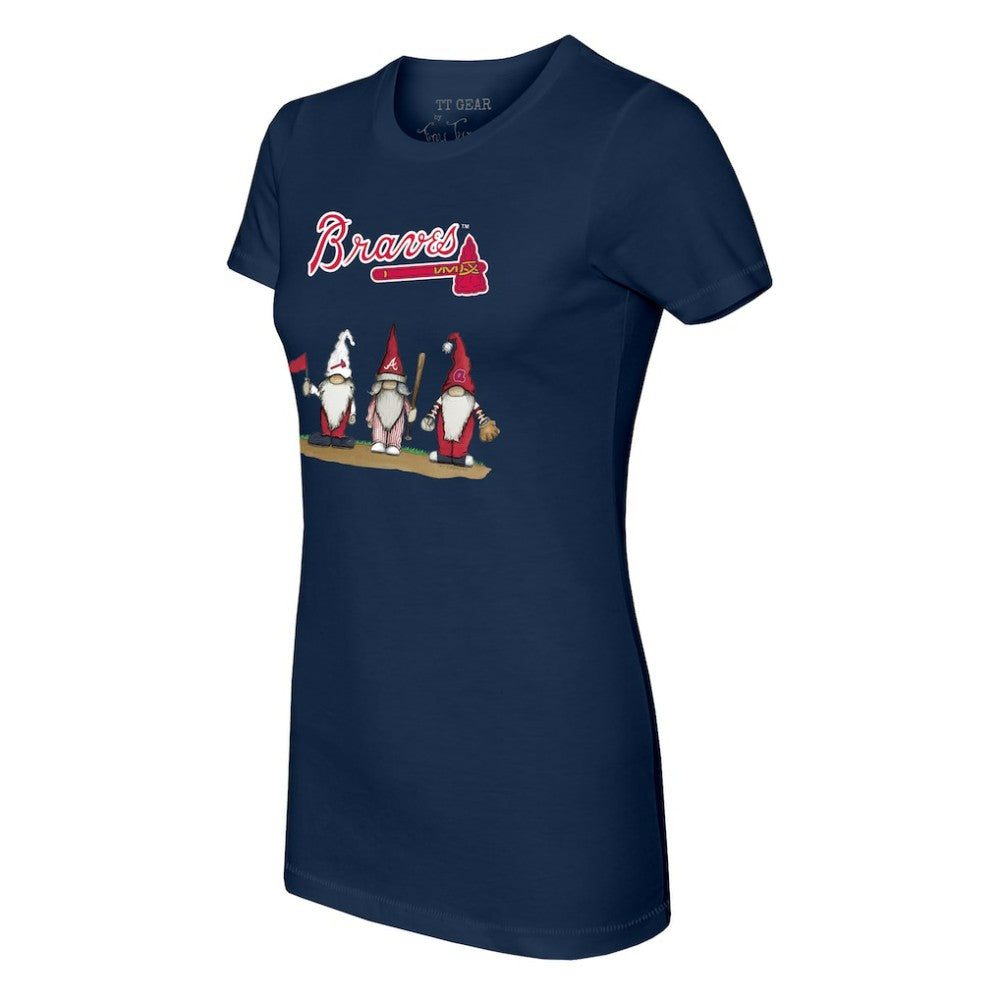 Navy Atlanta Braves Tiny Turnip Women's Gnomes T-Shirt